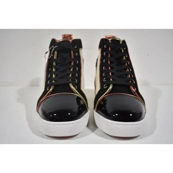 Christian Louboutin Mens Louis SB22 Flat Black White High Top Sneaker 42.5 9.5